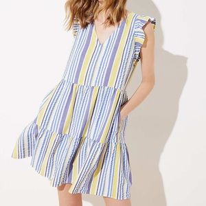 NWT LOFT Striped Flutter Dress
